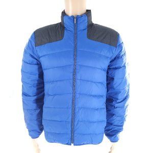 Calvin Klein Men Coat Puffer Full Zip Filler Down Feather Blue Black Size L